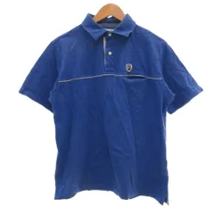 クロコダイル CROCODILE ポロシャツ L 鹿の子 半袖 ワンポイント 青 ブルー /NU ■ECG003