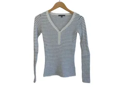 k03241007009　GAP ギャップ　XXSサイズ　グレー×白　　トップス　ニットorセーター　秋冬