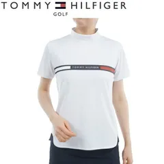 トミーヒルフィガー ゴルフレディース ラインロゴ 半袖モックネックシャツ TOMMY HILFIGER  THLA532 2025年春夏モデル ホワイト(00)