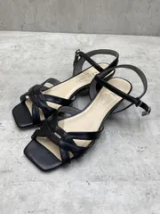 artemis by DIANA アルテミスバイダイアナ アンクルストラップ スクエアトゥ サンダル sizeM/黒 ■◆ レディース