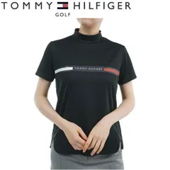 トミーヒルフィガー ゴルフレディース ラインロゴ 半袖モックネックシャツ TOMMY HILFIGER  THLA532 2025年春夏モデル ブラック(10)