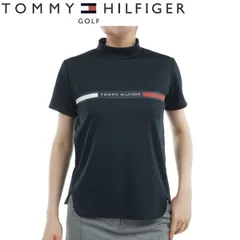 トミーヒルフィガー ゴルフレディース ラインロゴ 半袖モックネックシャツ TOMMY HILFIGER  THLA532 2025年春夏モデル ネイビー(30)
