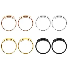 【新品】 [Umiwe] リング鼻ノーズピアス 20g ヘリックス 軟骨 ダイスピアスレディース フープピアス メンズ 小さなフープピアスセット、サージカルステンレス アクセサリー 誕生日 記念日 プレゼント 男女兼用 4ペア 8mm