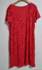 S ( 55 ) 赤 半袖 ワンピース