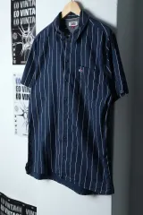 （ L ） Tommy Hilfiger(トミーヒルフィガー) 半袖シャツ シャツ ストライプ 海軍- 13486