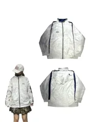 asics(アシックス) 白 サイド ライン オーバーサイズ ウインドブレーカー ジャケット