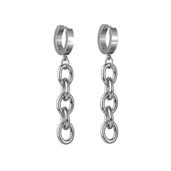 【新品】 AREUM ピアス/イヤーカフ 垂れ下がり フォルテチェーン 両耳 ２つ入り ステンレス 金属アレルギー対応 ピアス穴不要 リング フープ (ピアス)