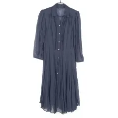 MC レディース シースルー ワンピース ミディ丈 ネイビー 85 ( HU39169 )