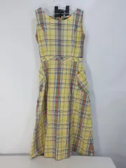 BEAN POLE(ビーンポール) ウィンピース チェック ノースリーブ 黄色