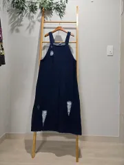 インディゴブルーデニム サスペンダースカート