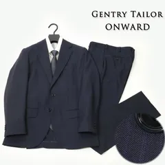 新品 ◇オンワード樫山 GENTLE TAILOR ネイビーストライプ 2B スーツ ビジネススーツ 日本製 D6 48 A6 # 390のサムネイル