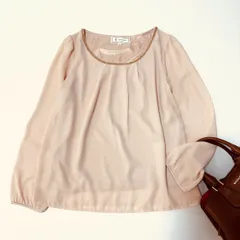 ROPE PICNIC ロペピクニック ブラウス サーモンピンク ゴールドパイピング 38 M きれいめ 上品 春 入学式 セレモニー