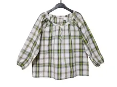 unite la redoute チェック柄 スクエアネック ブラウス FF