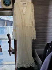 ZARA(ザラ) レース ロング ワンピース アイボリー