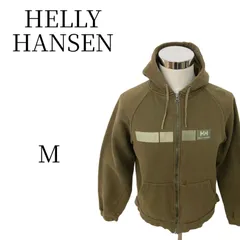 ヘリーハンセン HELLY HANSEN ジップアップ パーカー M カーキ オリーブ 裏起毛 フーディー ロゴプリント フルジップ フード付き スウェット トレーナー メンズ アウトドア キャンプ 釣り 登山 古着 スポーツウェア
