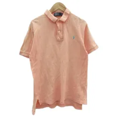 ポロ バイ ラルフローレン Polo by Ralph Lauren ポロシャツ M サーモンピンク 半袖 ロゴ刺繍 /SM56 ■ECD002