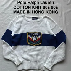 ポロラルフローレン  polo ralph lauren コットンニット　東京スタイル　80s  90s エンブレム　Lサイズ　香港のサムネイル