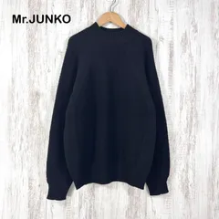 Mr.JUNKO ミスタージュンコ リブ ワッフル ミックスニット ウール ロングスリーブ セーター ブラック メンズ 長袖 トップスのサムネイル