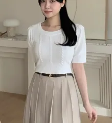 フラットパー半袖ニット