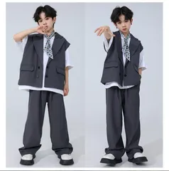 ダンス衣装 セットアップ 2点セット ベスト パンツ ヒップホップ ステージ衣装 ジャズダン キッズ 女の子 男の子