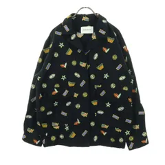 MOUSSY マウジー ワッペン刺繍 長袖 パッチワーク オープンカラーシャツ F ブラック レディース 古着