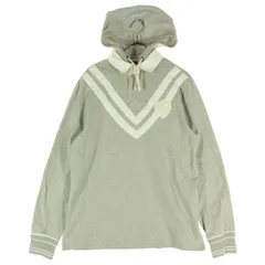 Polo by Ralph Lauren ポロバイラルフローレン コットン ワッペン 長袖 フード付き ラガーシャツ M グレー メンズ 古着