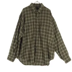 美品 BEAMS ビームス チェック柄 長袖 シャツ M ブラウン メンズ 古着