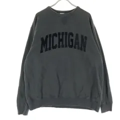 niko and... ニコアンド コットン プリント 長袖 スウェット トレーナー M ブラック系 レディース 古着