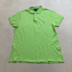 RALPH LAUREN  （ラルフローレン） RALPH LAUREN  GOLF コットン混 シルバー刺繍ロゴ ポロシャツ ゴルフウェア メンズLサイズ