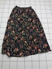 ◇ ⊂ チャオパニック CIAOPANIC 花柄ロングスカート ブラック系 レディース Fサイズ E  【1603090019281】