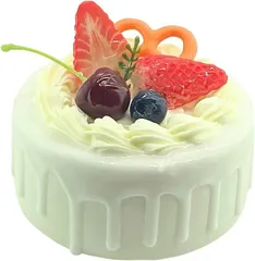 Miaomyao 食品サンプル ダミーケーキ フェイクケーキ クレイケーキ ホールケーキ ホワイトケーキ おもちゃ (ホワイト,  小さい)