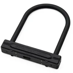 バイク用 U字ロック φ16mm タイヤロック可能 154mm幅 鍵穴シャッター LEDライト付き ストロンガーU字ロック