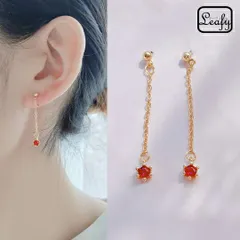 レインドロップピアス  ルビー色 CZ ドロップ 長め 揺れる 儚げ 上品 小顔効果 暖金色 春 夏 秋 冬 オールシーズン お出かけ 旅行 デート パーティー 二次会 女子会 普段使い オフィス 通勤 プレゼント ギフト 母の日 誕生日 送料無料 即購入OK