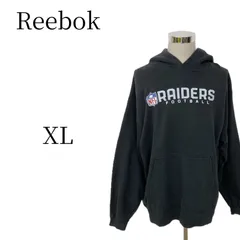 リーボック NFL オークランド レイダース スウェット パーカー メンズ XL 黒 ブラック 古着 長袖 プルオーバー デカロゴ ビッグシルエット ストリート 刺繍プリント スポーツ チームロゴ アメフト RAIDERS Reebok ゆるだぼ
