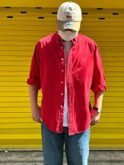 ポロ ラルフローレン オックスフォード シャツ クラシックフィット レッド XL