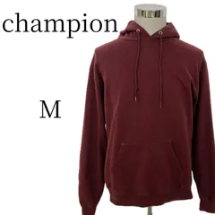パーカー ワインレッド M メンズ 古着 Champion 裏起毛 ストリート 無地 シンプル ゆるだぼ