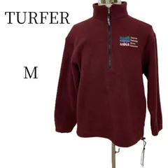 USA製 TURFER ポーラテック ハーフジップ フリース M 刺繍ロゴ 企業ロゴ ワインレッド アメカジ 90s ストリート ゆるだぼ メンズ 古着