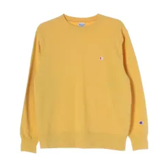 L Champion(チャンピオン) 黄色 刺繍ロゴ パーカー スウェットシャツ