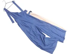 CECIL McBEE セシルマクビー デニム調 異素材切替 肩紐付 サロペット オーバーオール sizeF/青ｘ白 ■◇ レディース