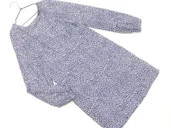 ZARA basic ザラ ベーシック 総柄 バックオープン ワンピース sizeS/白ｘ紺 ■◇ レディース