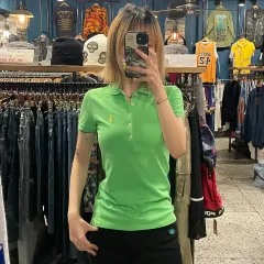 {フィット ゾーンアイテム} POLO ポロ カラーTシャツ PK Tシャツ (蛍光グリーン)