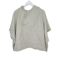 アレキサンダーワン ALEXANDER WANG 半袖 ポンチョ フーディー パーカー スウェット カンガルーポケット XSサイズ グレー a5695 0311のサムネイル