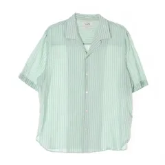 XL COS(コス) ライトグリーン オープンカラー オーバーサイズ リラックスド 半袖 シャツ