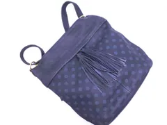 ear PAPILLONNER イア パピヨネ 2WAY レザー ドット タッセル リュック バッグ 濃紺 ■■ レディース