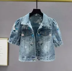 刺繡 デニムジャケット