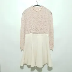 レース バイカラー ワンピース M_M0439