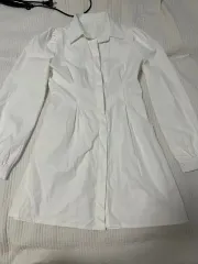 白 シャツワンピース