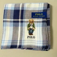POLO RALPH LAUREN ポロラルフローレン クマ ハンカチ 白CHECK 新品
