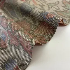 大島紬 正絹 美しい花草 しつけ糸 袷 着物 MK-5511