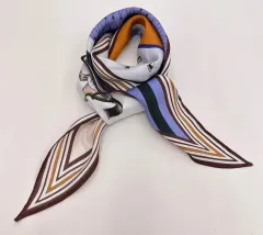 シルク風の高級パータン ひし形モススカーフ_PURPLE 말패턴